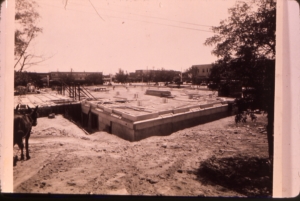 Lubbock Federal Courthouse foundation under construction view to the northwest on Broadway Avenue, circa 1931- Photo courtesy of the Lubbock Pictorial Collection, Southwest Collection/Special Collections Library