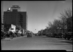 Broadway Avenue view to the east, circa 1940’s- Photo courtesy of the Winston Reeves Collection Southwest, Collection/Special Collections Library